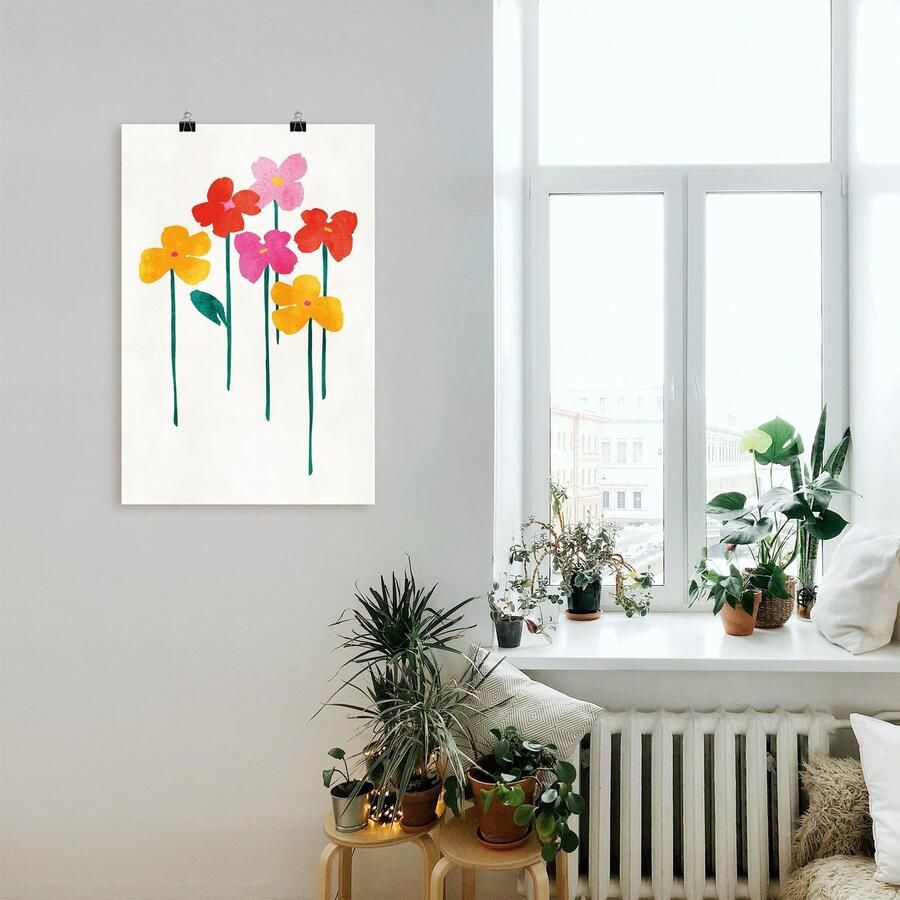 Artland Artprint Kleine vrolijke bloemen als artprint op linnen poster in verschillende formaten maten