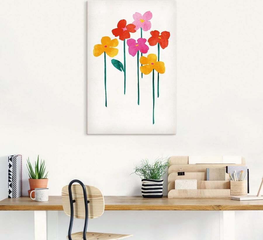 Artland Artprint Kleine vrolijke bloemen als artprint op linnen poster in verschillende formaten maten - Foto 4