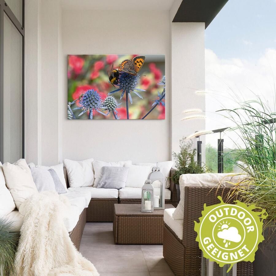 Artland Artprint Kleine vuurvlinder en hommel als artprint van aluminium artprint op linnen muursticker verschillende maten