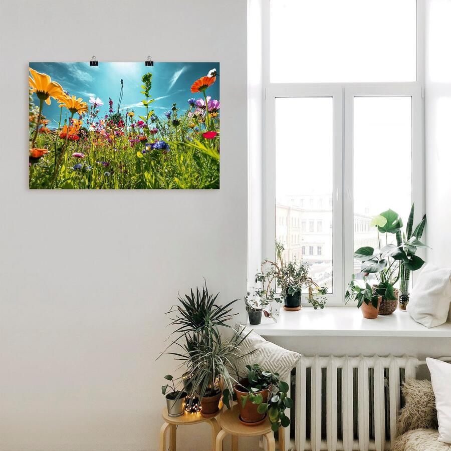 Artland Artprint Kleurrijk bloemenveld als artprint van aluminium artprint voor buiten artprint op linnen poster muursticker - Foto 2