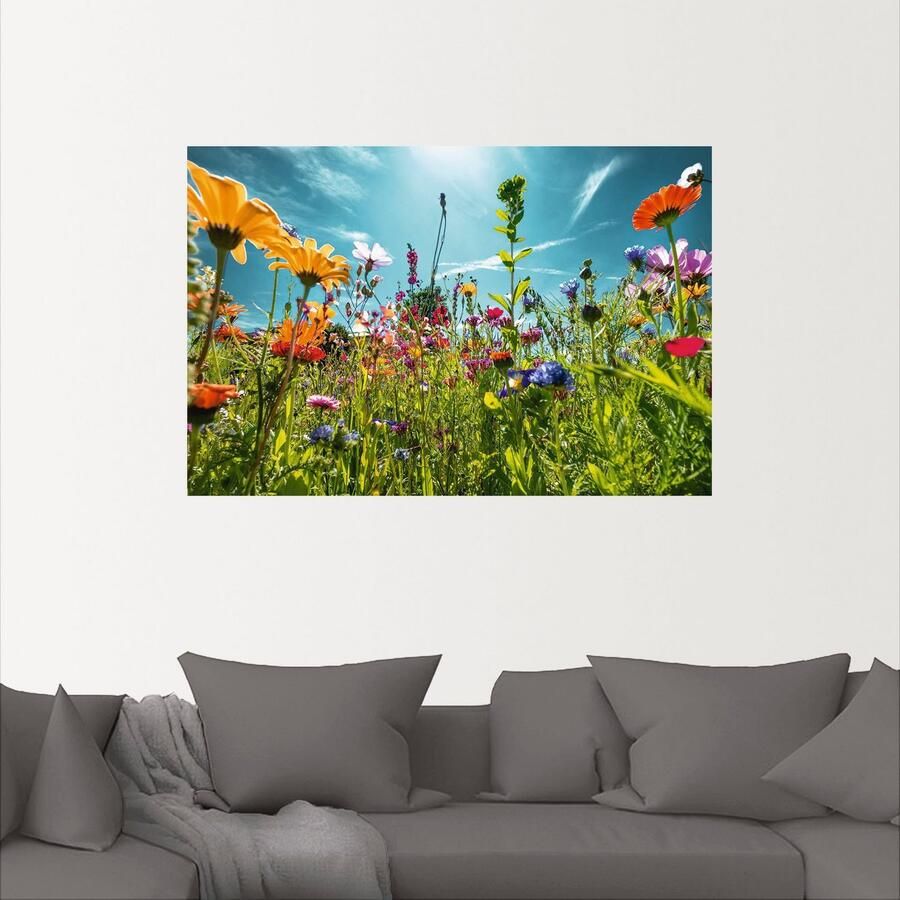 Artland Artprint Kleurrijk bloemenveld als artprint van aluminium artprint voor buiten artprint op linnen poster muursticker - Foto 3