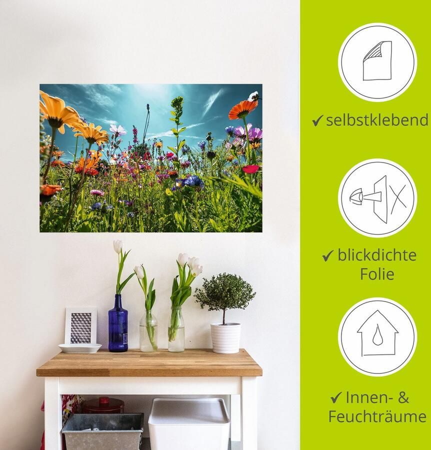 Artland Artprint Kleurrijk bloemenveld als artprint van aluminium artprint voor buiten artprint op linnen poster muursticker - Foto 5