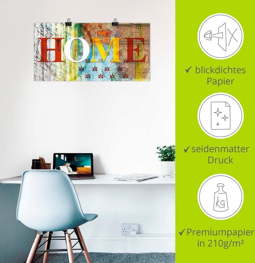 Artland Artprint Kleurrijk huis als artprint op linnen poster in verschillende formaten maten - Foto 2