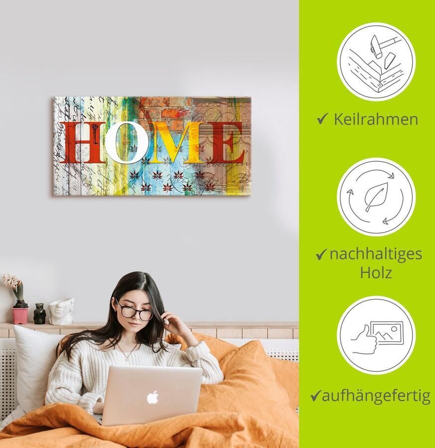 Artland Artprint Kleurrijk huis als artprint op linnen poster in verschillende formaten maten - Foto 2