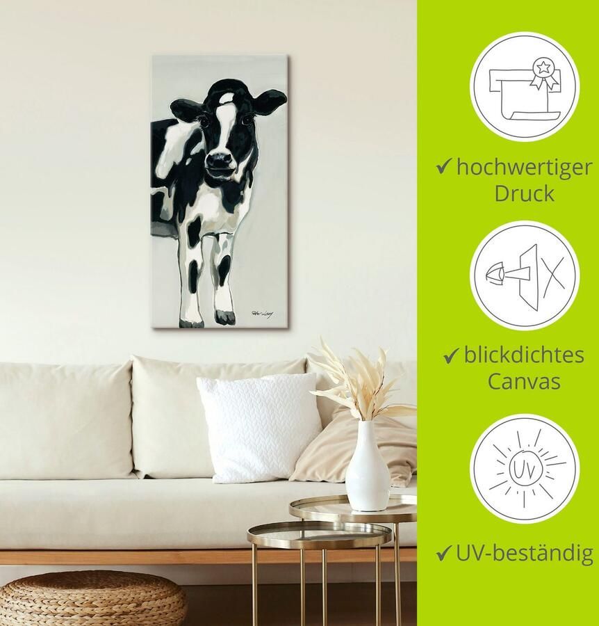 Artland Artprint op linnen Koe - Foto 4