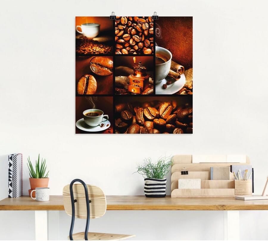 Artland Artprint Koffie collage als artprint op linnen poster muursticker in verschillende maten - Foto 4