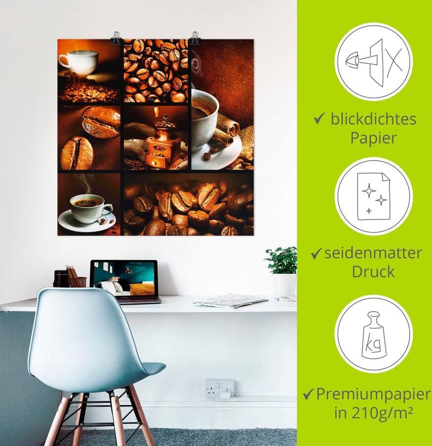 Artland Artprint Koffie collage als artprint op linnen poster muursticker in verschillende maten - Foto 2