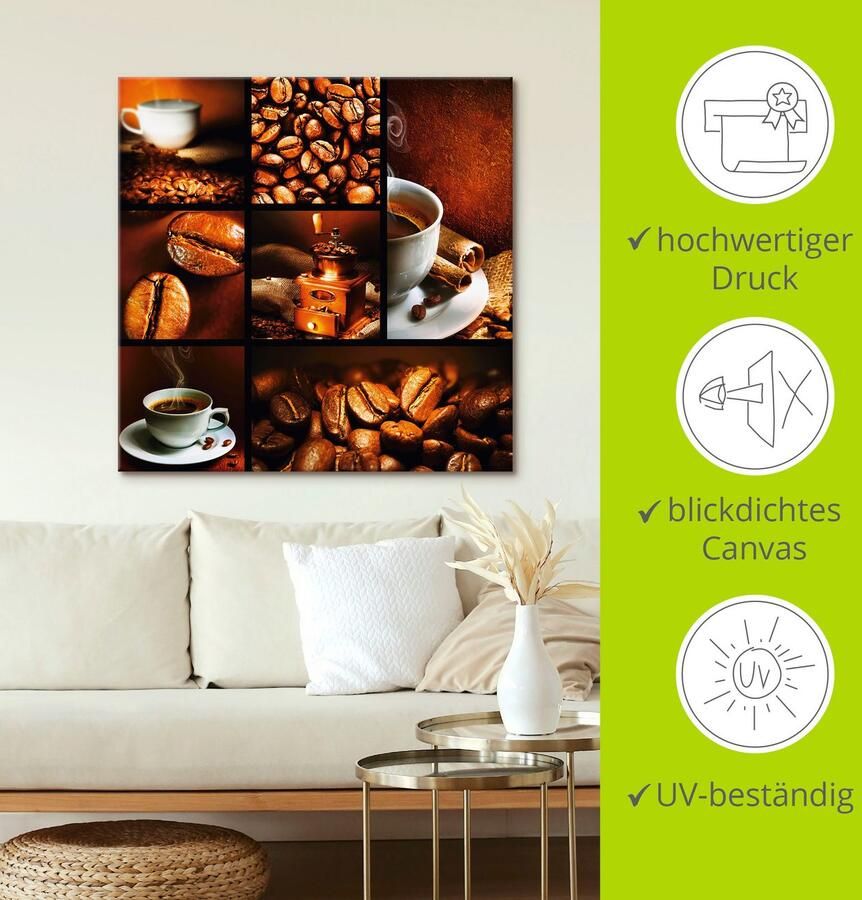 Artland Artprint Koffie collage als artprint op linnen poster muursticker in verschillende maten - Foto 4
