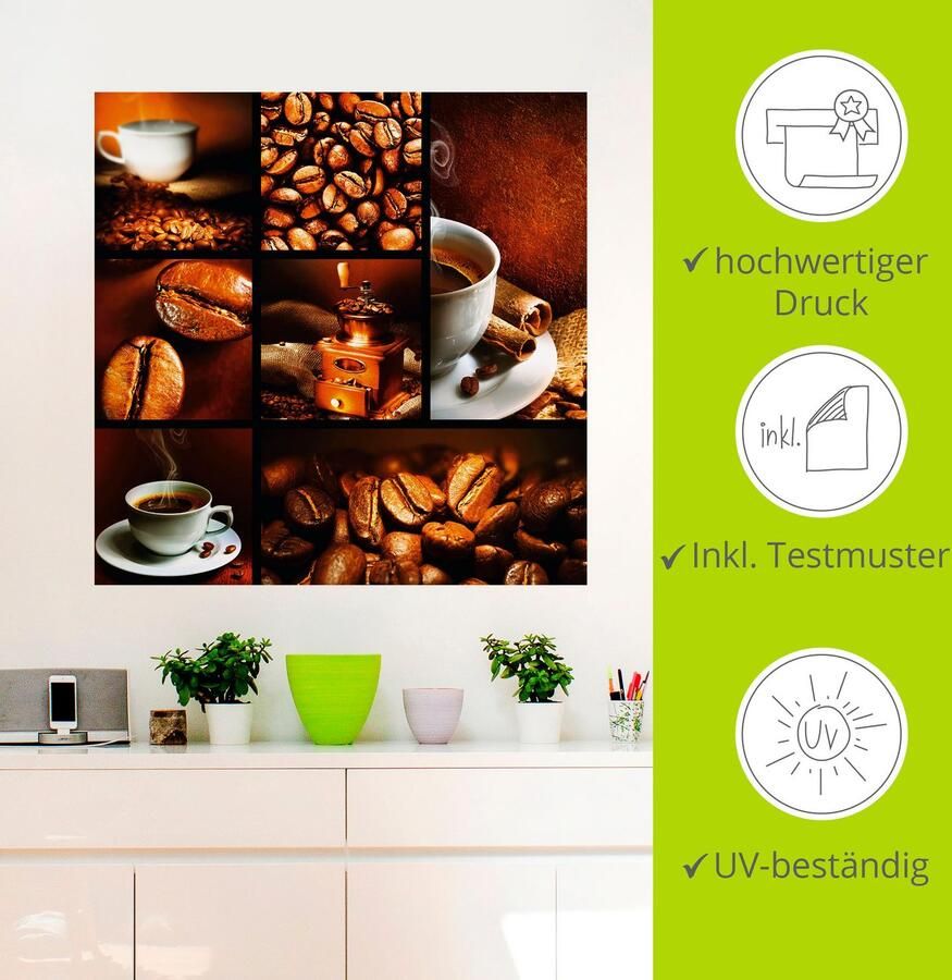 Artland Artprint Koffie collage als artprint op linnen poster muursticker in verschillende maten - Foto 3
