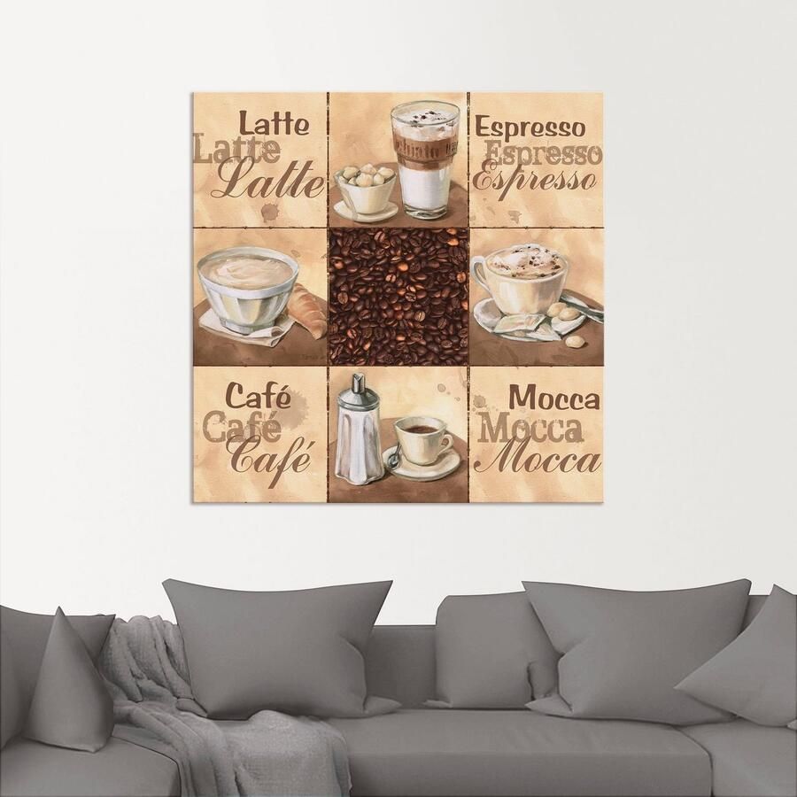 Artland Artprint Koffie collage II als artprint van aluminium artprint op linnen muursticker verschillende maten