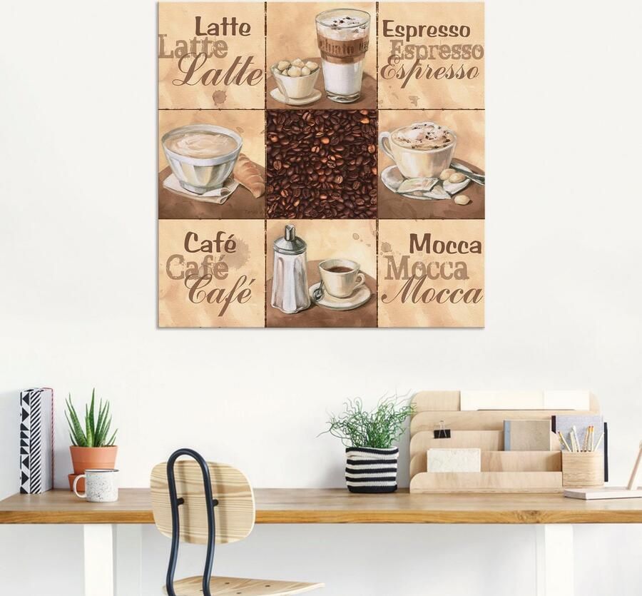 Artland Artprint Koffie collage II als artprint van aluminium artprint op linnen muursticker verschillende maten - Foto 5