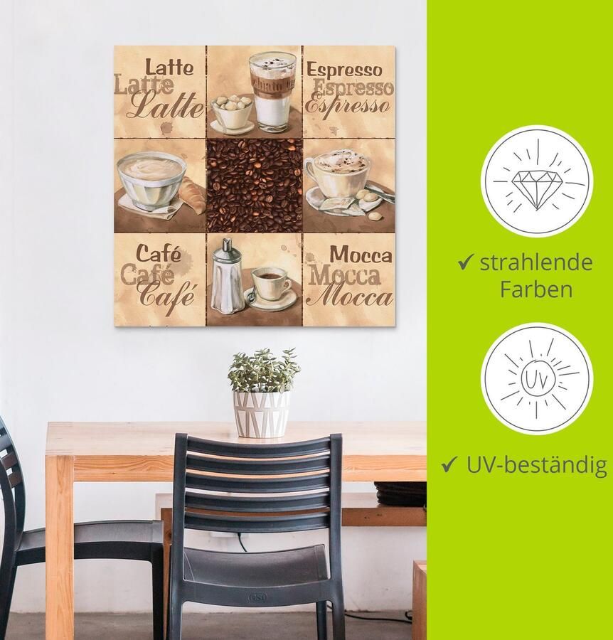 Artland Artprint Koffie collage II als artprint van aluminium artprint op linnen muursticker verschillende maten - Foto 3