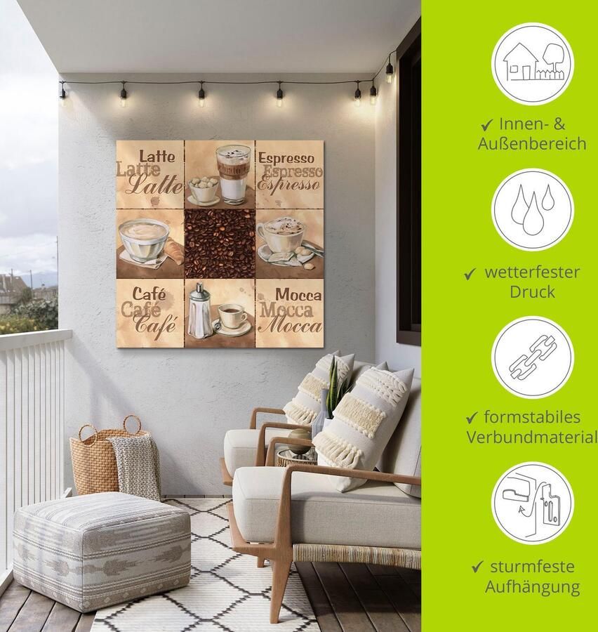Artland Artprint Koffie collage II als artprint van aluminium artprint op linnen muursticker verschillende maten - Foto 4