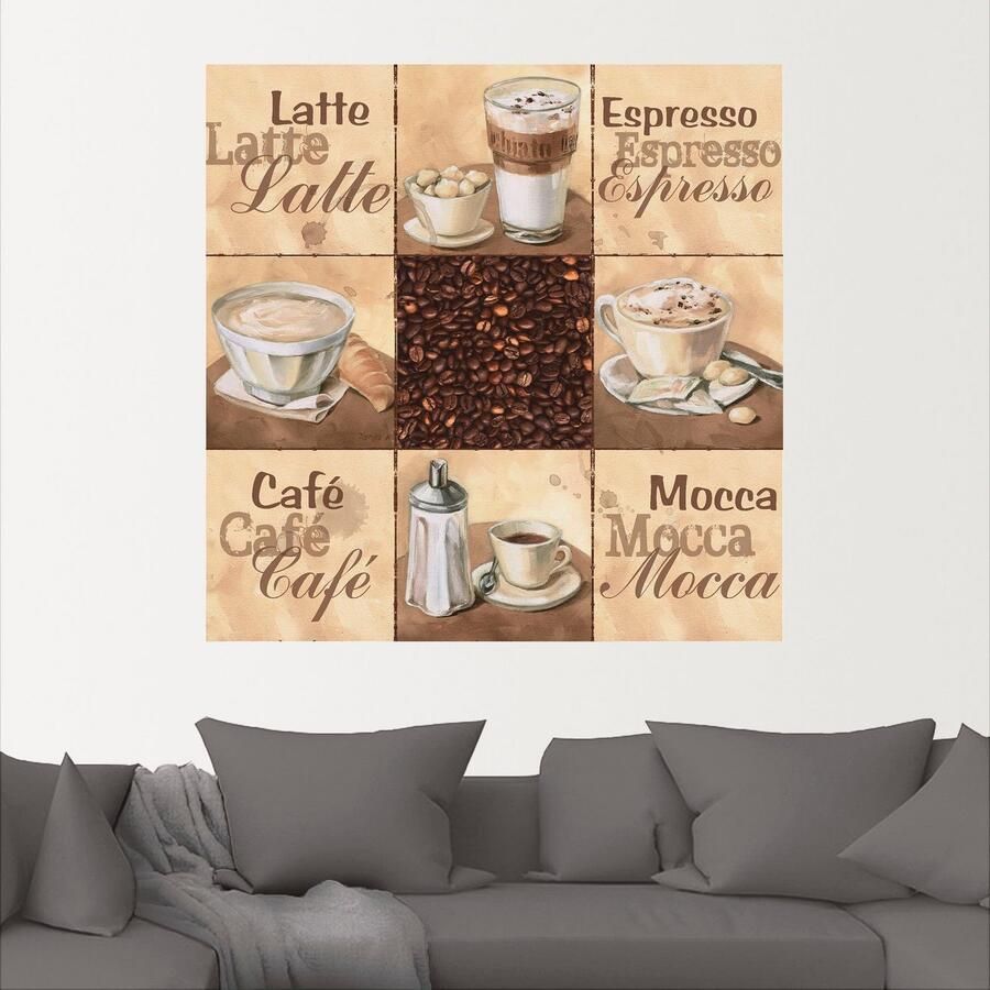 Artland Artprint Koffie collage II als artprint van aluminium artprint op linnen muursticker verschillende maten