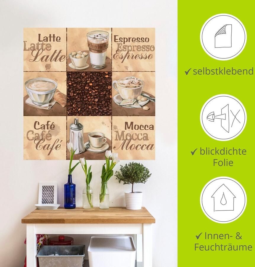 Artland Artprint Koffie collage II als artprint van aluminium artprint op linnen muursticker verschillende maten - Foto 4