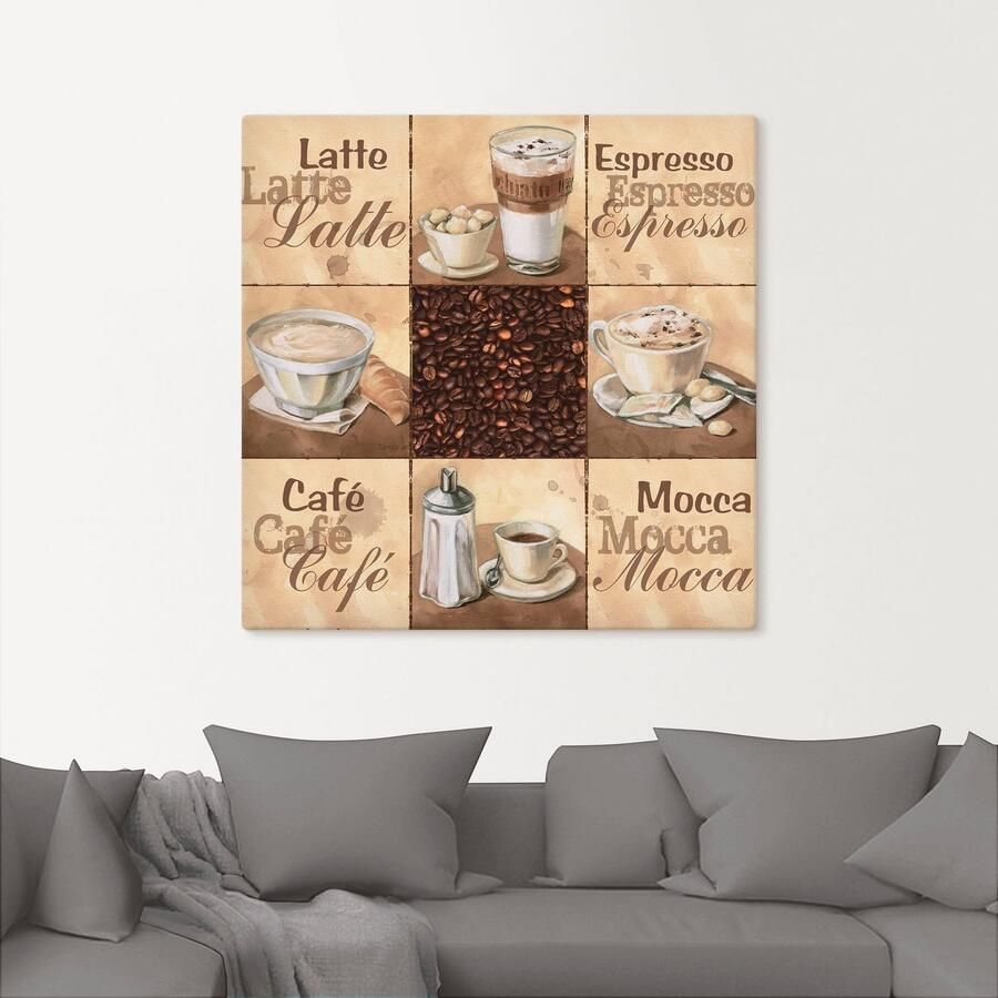 Artland Artprint Koffie collage II als artprint van aluminium artprint op linnen muursticker verschillende maten