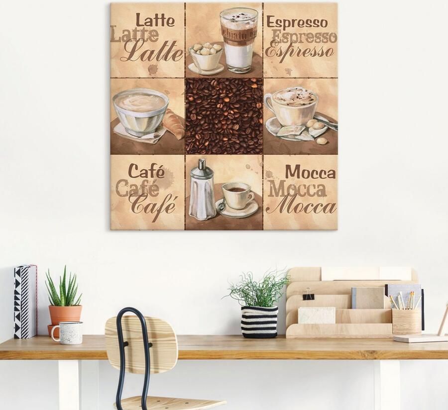 Artland Artprint Koffie collage II als artprint van aluminium artprint op linnen muursticker verschillende maten - Foto 4