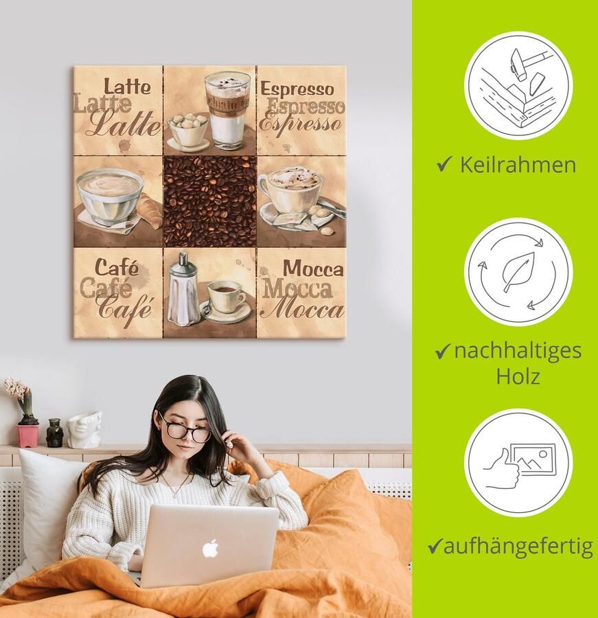 Artland Artprint Koffie collage II als artprint van aluminium artprint op linnen muursticker verschillende maten - Foto 2