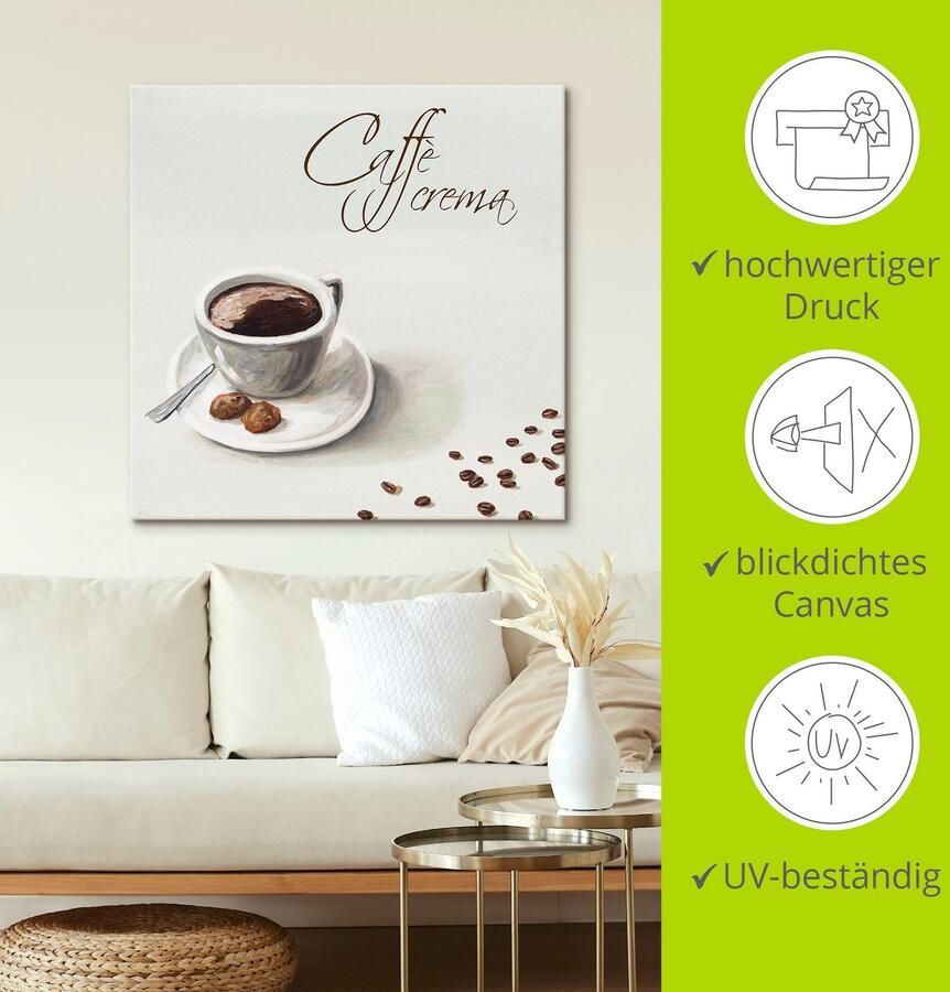 Artland Artprint Koffie crema als artprint op linnen muursticker in verschillende maten - Foto 3