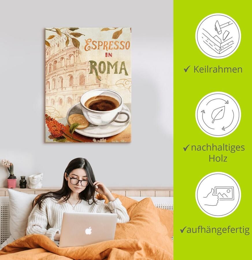 Artland Artprint Koffie in Europa III als artprint op linnen muursticker in verschillende maten