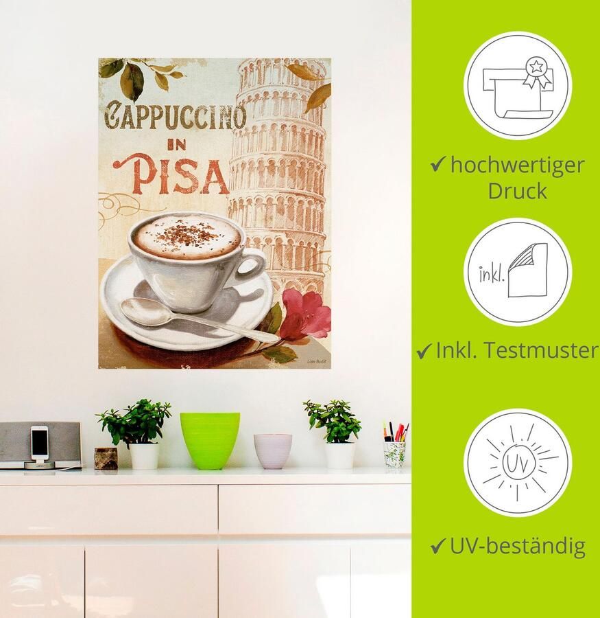 Artland Artprint Koffie in Europa IV als artprint op linnen muursticker in verschillende maten - Foto 2