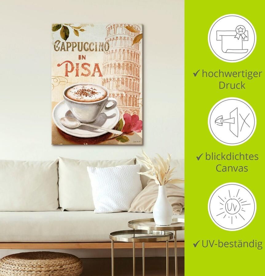 Artland Artprint Koffie in Europa IV als artprint op linnen muursticker in verschillende maten - Foto 2