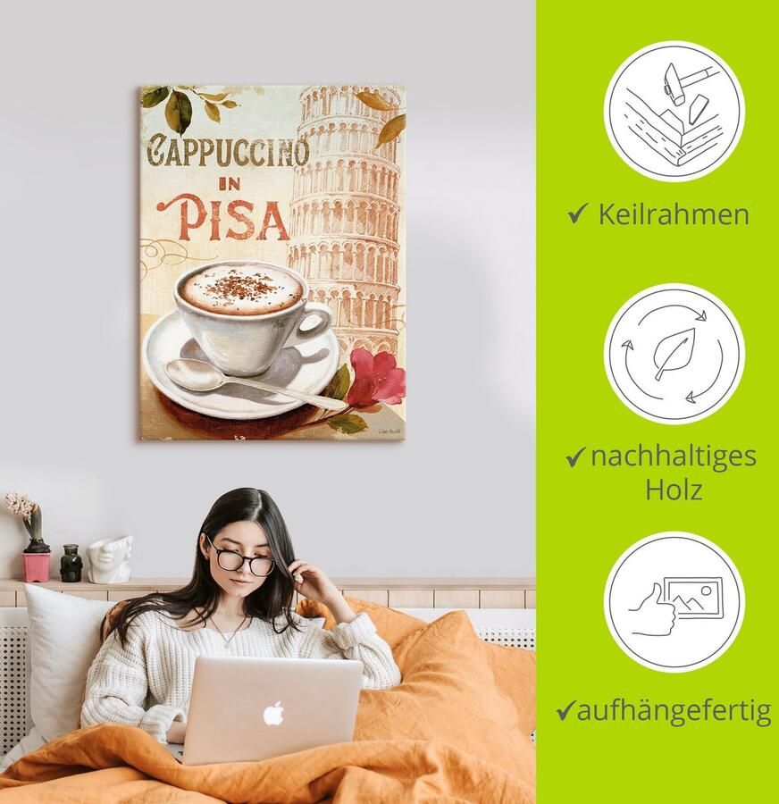 Artland Artprint Koffie in Europa IV als artprint op linnen muursticker in verschillende maten