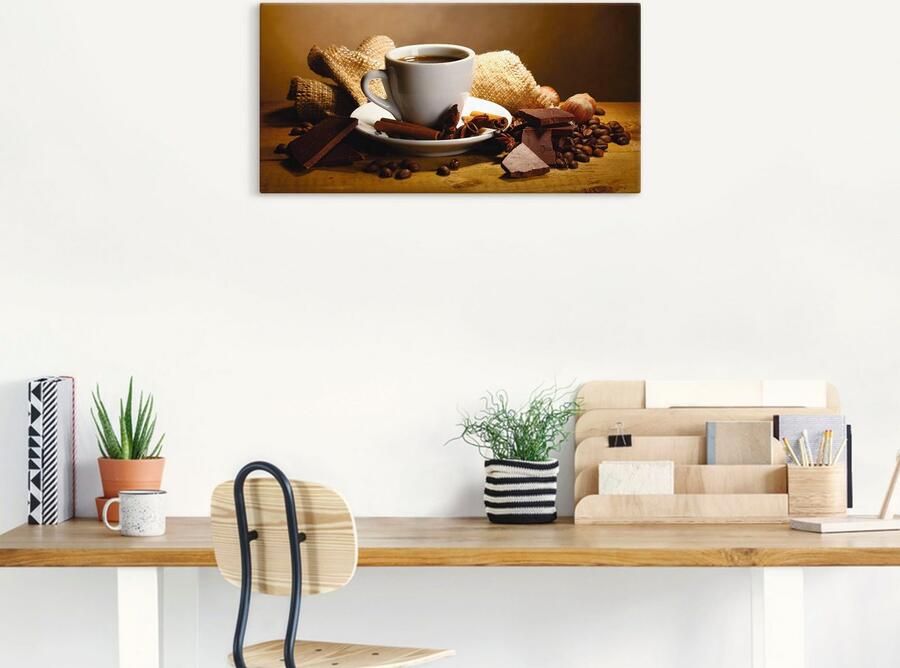 Artland Artprint Koffiekopje pijpje kaneel noten chocolade als artprint op linnen poster muursticker in verschillende maten - Foto 5