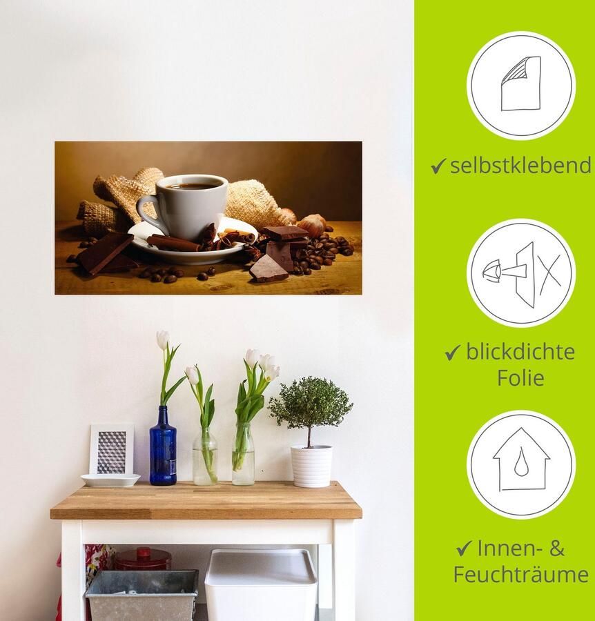Artland Artprint Koffiekopje pijpje kaneel noten chocolade als artprint op linnen poster muursticker in verschillende maten - Foto 4