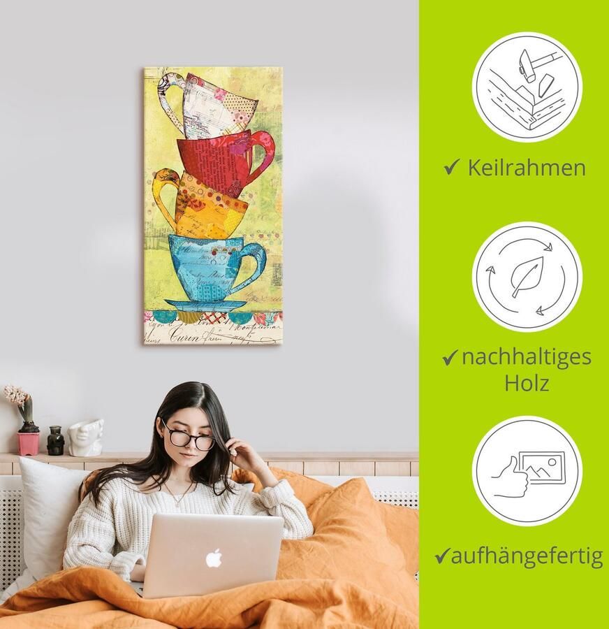 Artland Artprint Kom voor koffie als artprint op linnen poster muursticker in verschillende maten - Foto 2