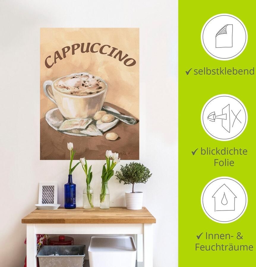 Artland Artprint Kopje cappuccino als artprint op linnen poster muursticker in verschillende maten - Foto 4