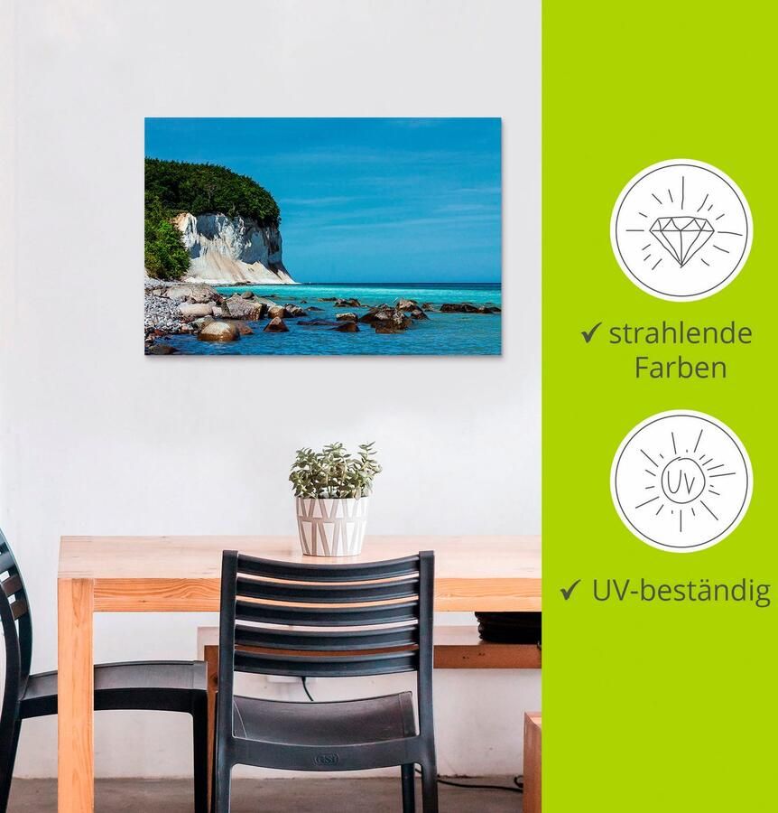 Artland Artprint Krijtrotsen Oostzeekust eiland Rügen als artprint van aluminium artprint op linnen muursticker of poster in verschillende maten - Foto 5