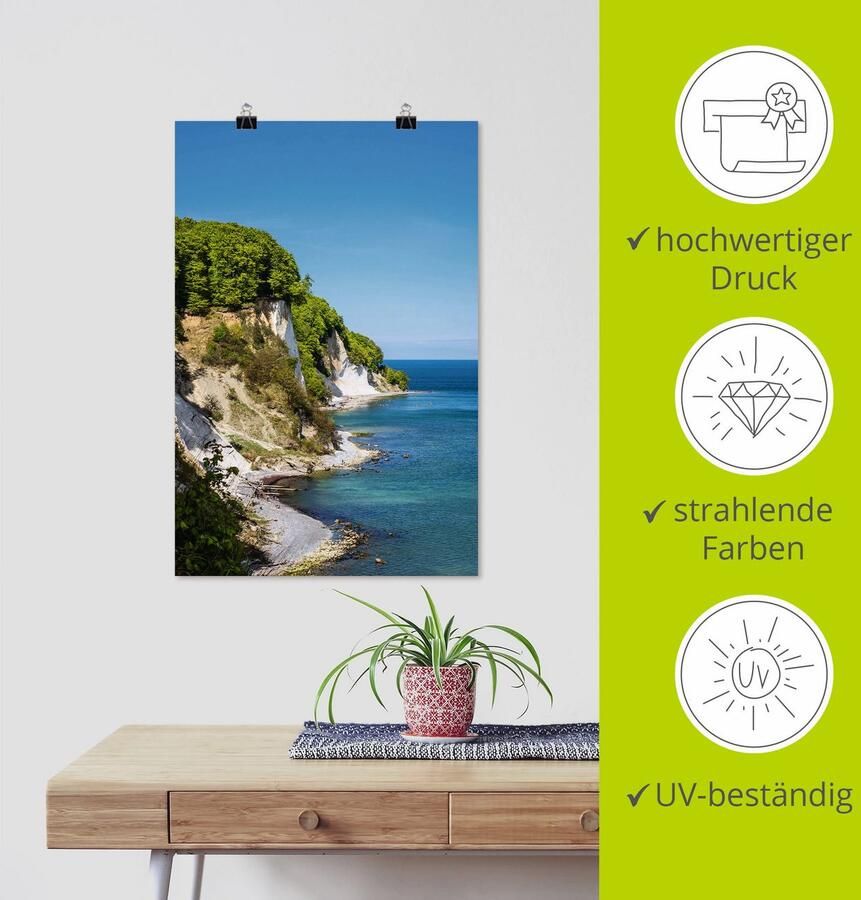 Artland Artprint Krijtrotsen Oostzeekust eiland Rügen als artprint van aluminium artprint op linnen muursticker of poster in verschillende maten - Foto 5