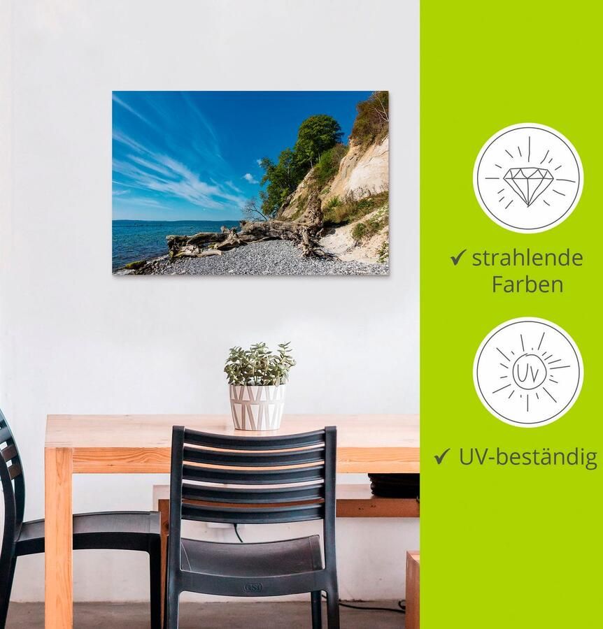 Artland Artprint Krijtrotsen op het eiland Rügen II als artprint van aluminium artprint voor buiten artprint op linnen in verschillende maten - Foto 2