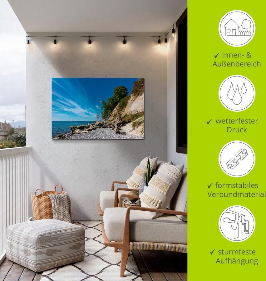 Artland Artprint Krijtrotsen op het eiland Rügen II als artprint van aluminium artprint voor buiten artprint op linnen in verschillende maten - Foto 3