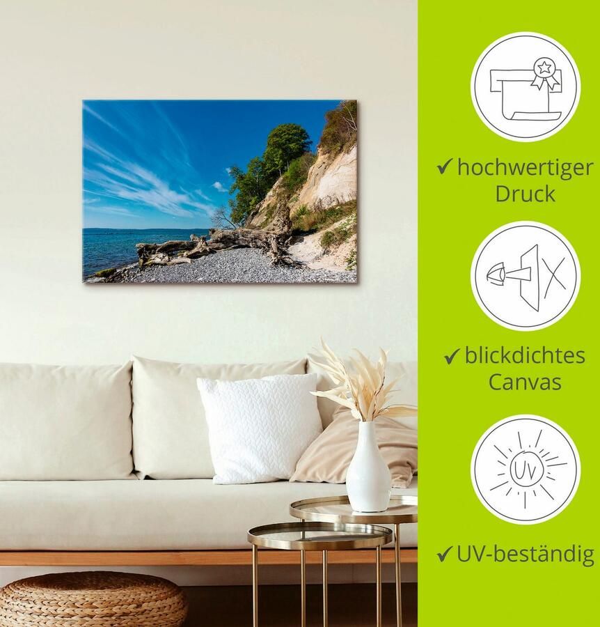 Artland Artprint Krijtrotsen op het eiland Rügen II als artprint van aluminium artprint voor buiten artprint op linnen in verschillende maten - Foto 2
