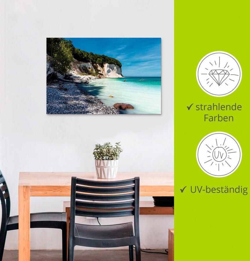 Artland Artprint Krijtrotsen op het eiland Rügen III als artprint van aluminium artprint voor buiten artprint op linnen poster in verschillende maten. maten