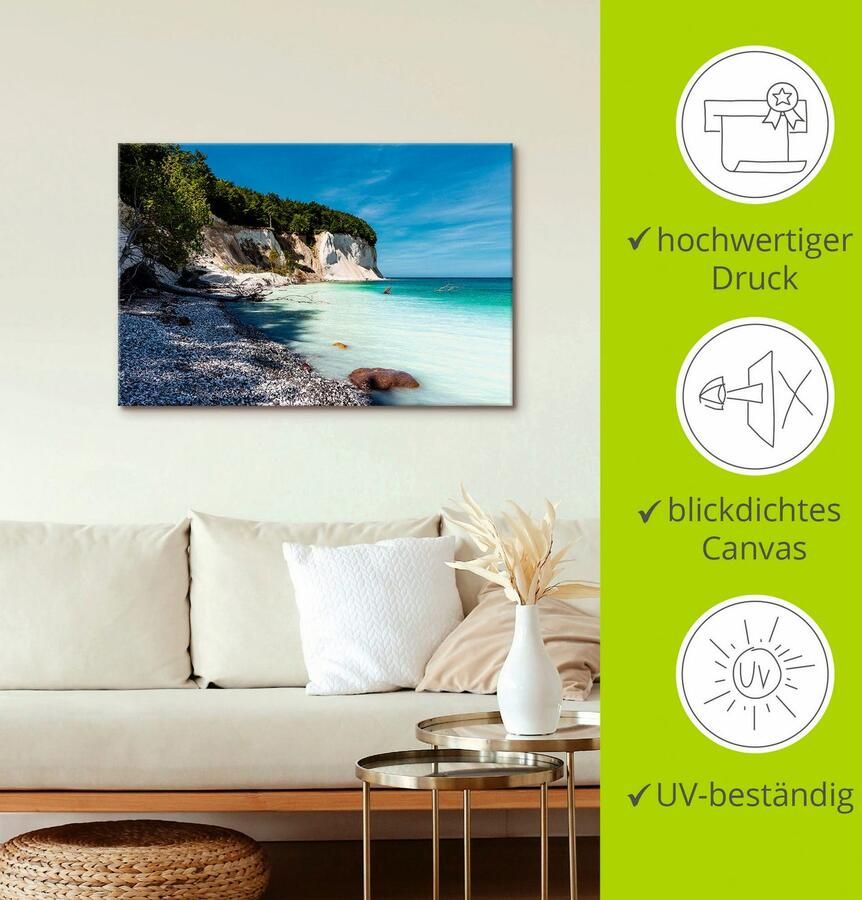 Artland Artprint Krijtrotsen op het eiland Rügen III als artprint van aluminium artprint voor buiten artprint op linnen poster in verschillende maten. maten - Foto 2