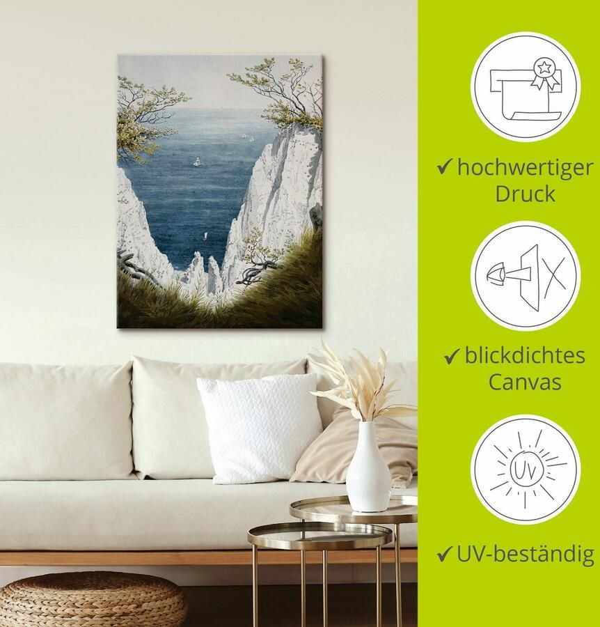 Artland Artprint Krijtrotsen op Rügen omstreeks 1826 als artprint op linnen poster in verschillende formaten maten - Foto 3