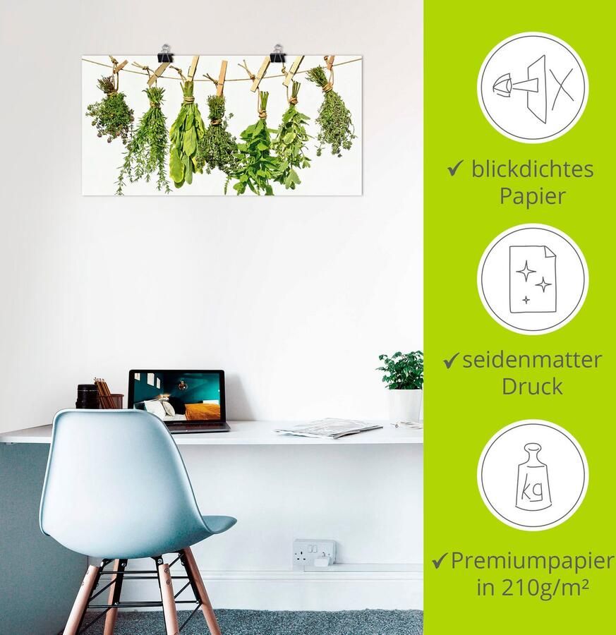 Artland Artprint Kruiden als artprint van aluminium artprint voor buiten artprint op linnen poster muursticker - Foto 4