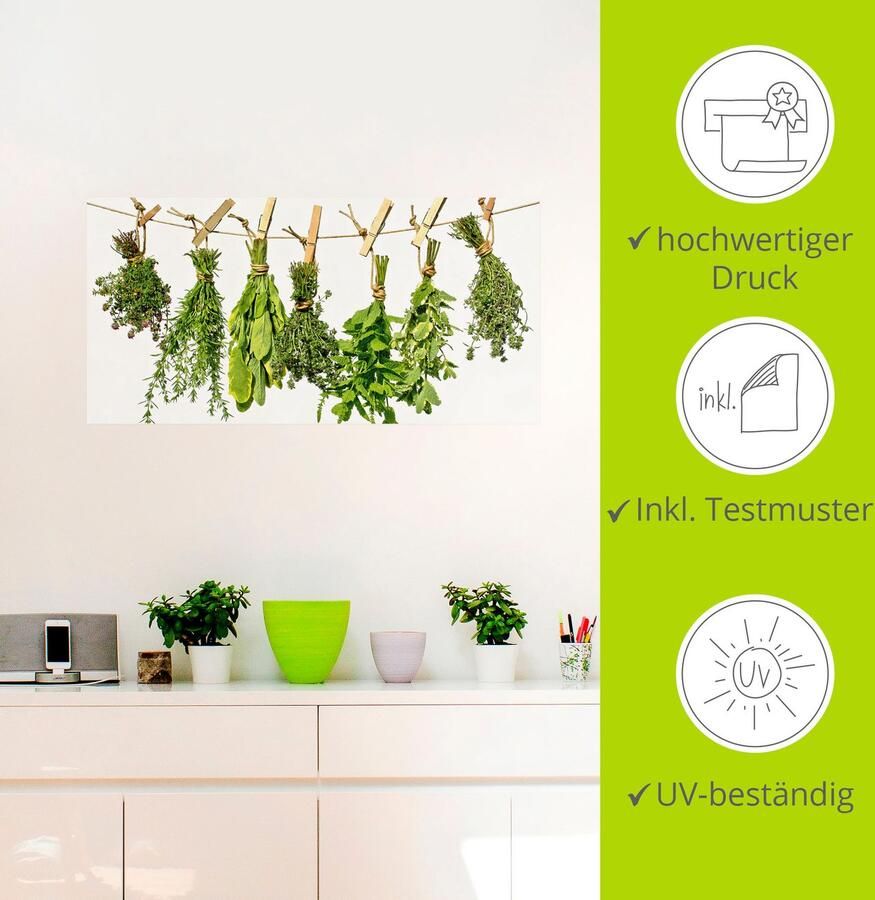 Artland Artprint Kruiden als artprint van aluminium artprint voor buiten artprint op linnen poster muursticker - Foto 2