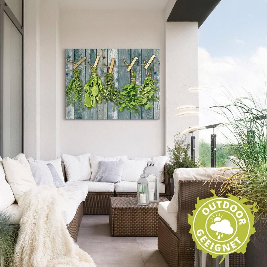 Artland Artprint Kruiden met hout-look als artprint van aluminium artprint op linnen muursticker verschillende maten