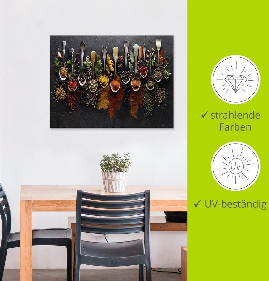 Artland Artprint Kruiden specerijen leisteen als artprint van aluminium artprint voor buiten artprint op linnen poster muursticker - Foto 3