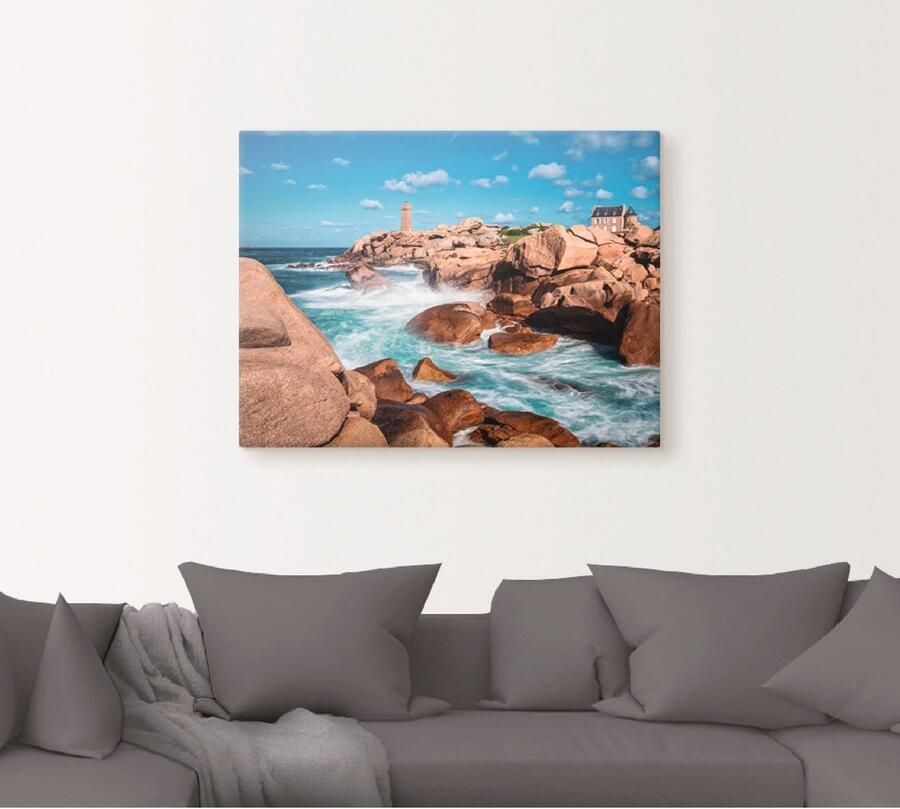 Artland Artprint Kust van de Atlantische Oceaan Bretagne bij Ploumanach als artprint op linnen poster in verschillende formaten maten - Foto 3