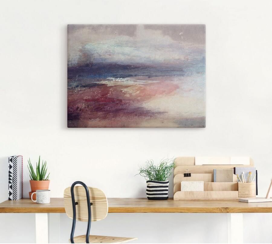 Artland Artprint op linnen Kustlandschap Zonsondergang - Foto 3