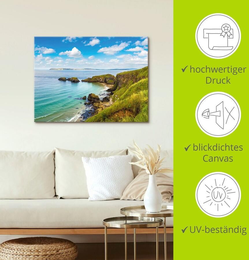 Artland Artprint op linnen Kustpad in Carrick-a-Rede - Foto 4
