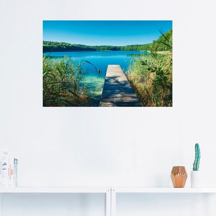 Artland Artprint Landschap aan het meer pier als poster muursticker in verschillende maten