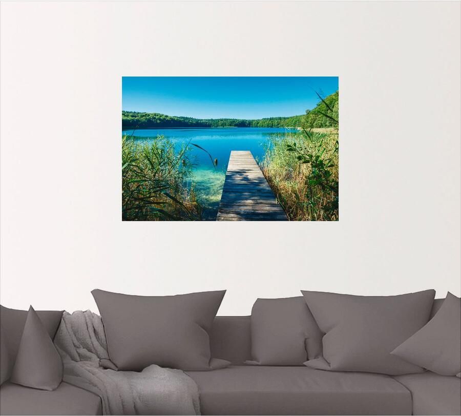 Artland Artprint Landschap aan het meer pier als poster muursticker in verschillende maten - Foto 5