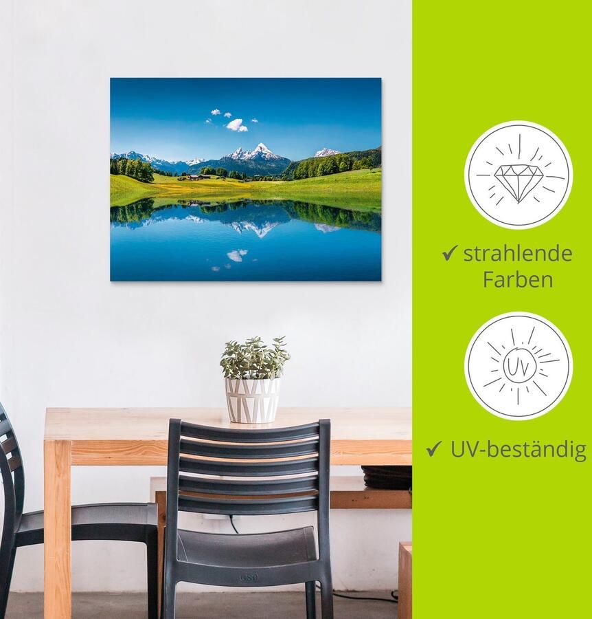 Artland Artprint Landschap in de Alpen als artprint van aluminium artprint voor buiten artprint op linnen poster in verschillende maten. maten - Foto 3