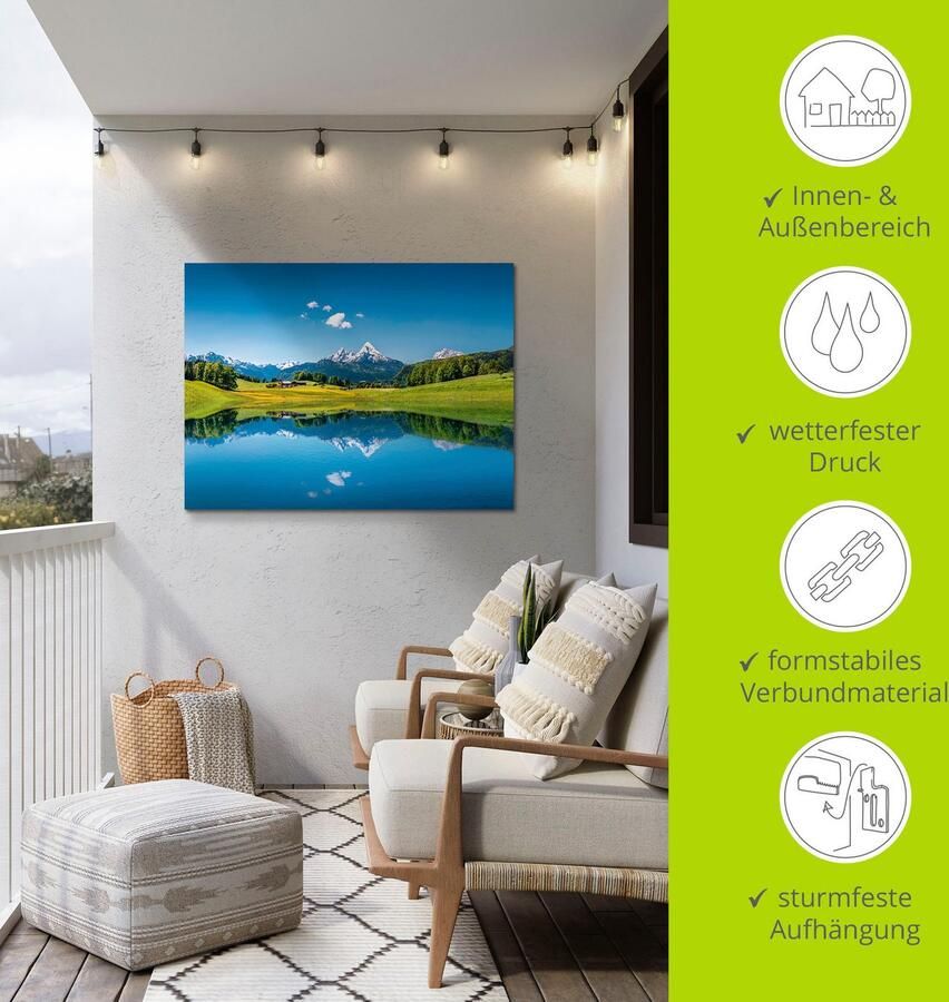 Artland Artprint Landschap in de Alpen als artprint van aluminium artprint voor buiten artprint op linnen poster in verschillende maten. maten - Foto 4